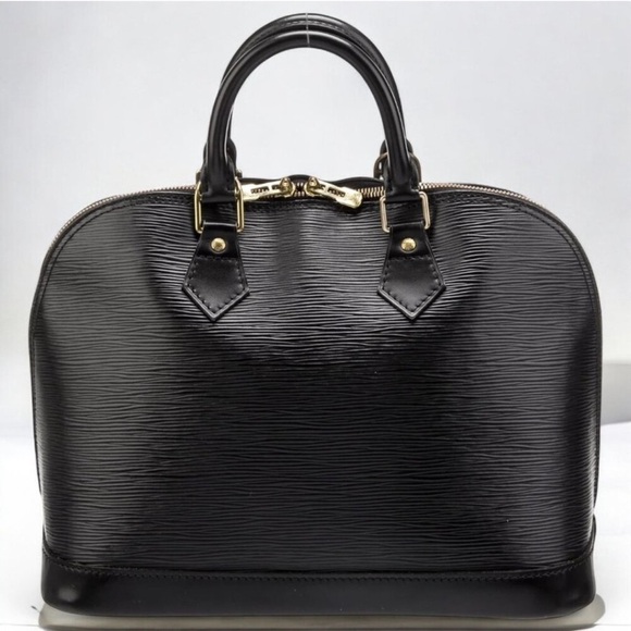 Auth Louis Vuitton Black Epi Leather Alma PM Handbag Vintage Purse Gold Zip - Picture 1 of 9